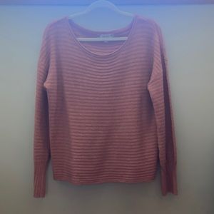 Pink rose ribbed sweater